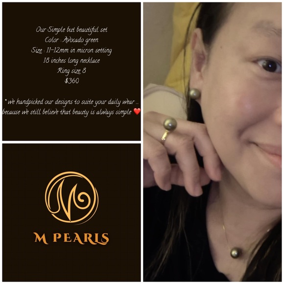 M Pearls Arvado Green Jewelry Set
